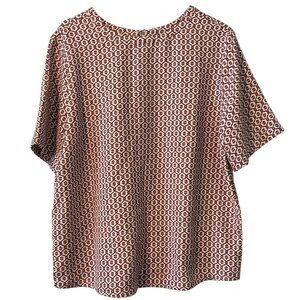 Susina Short Sleeve Womens Blouse Size XL Business Casual Wedding Guest Modern‎